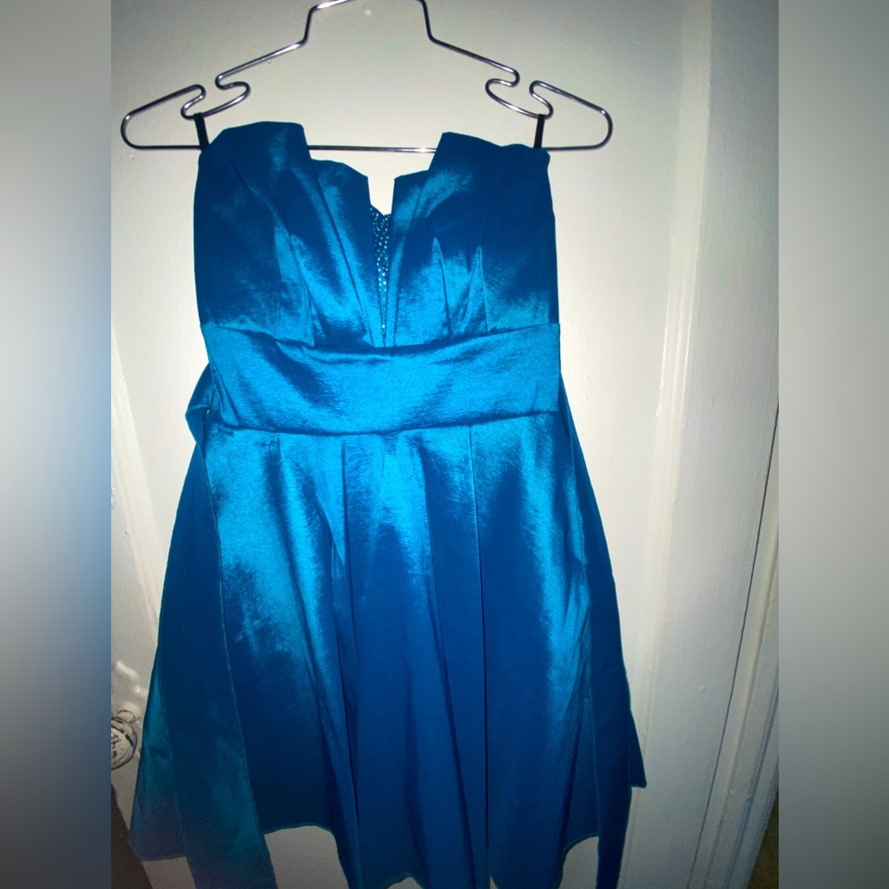 Fe USA Blue Strapless Mini Dress
